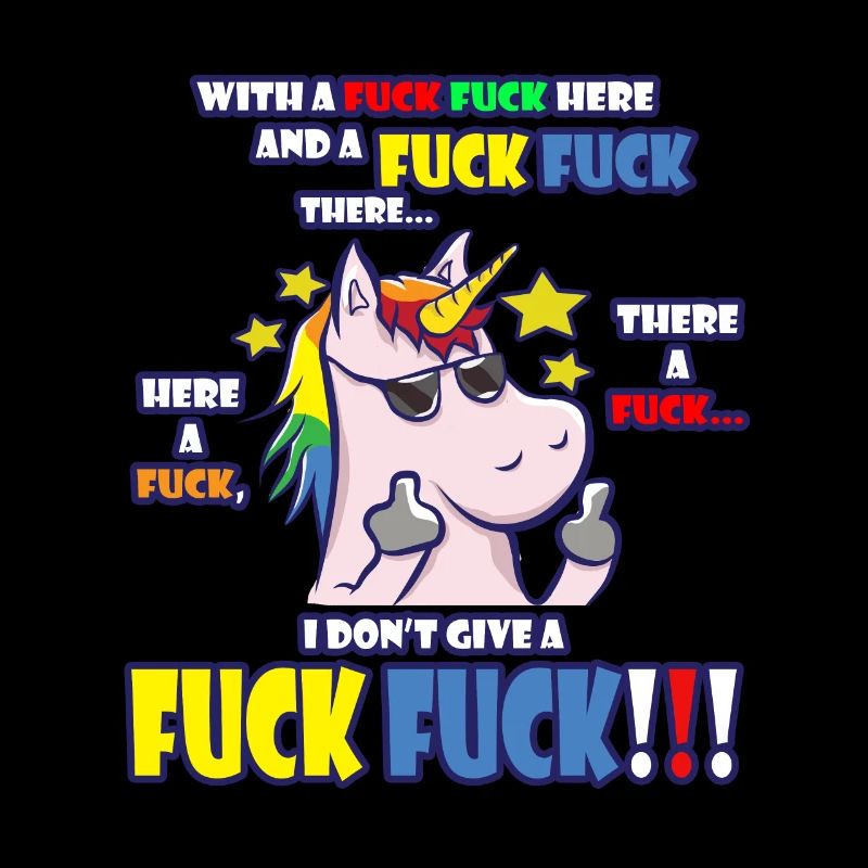 Freches Einhorn mit provokantem Statement