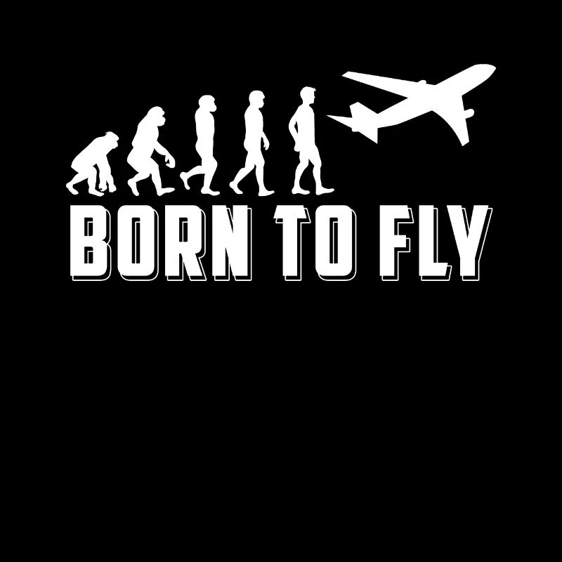 Evolution Born To Fly T-Shirt Pilot Geschenk