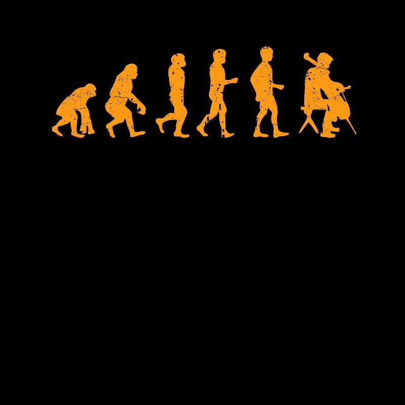 Cellist Evolution Geschenkidee Cellist Orange