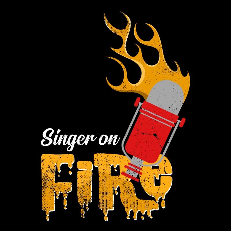 Singer On Fire Microphone Musical Gift Idea