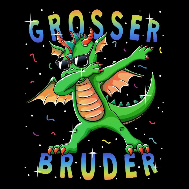 Dabbing Drache Großer Bruder Siegerpose Kind Junge