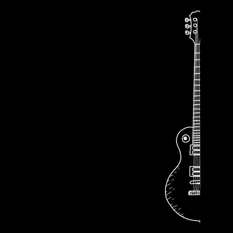 Guitar On Side Line Art Instrument Gift