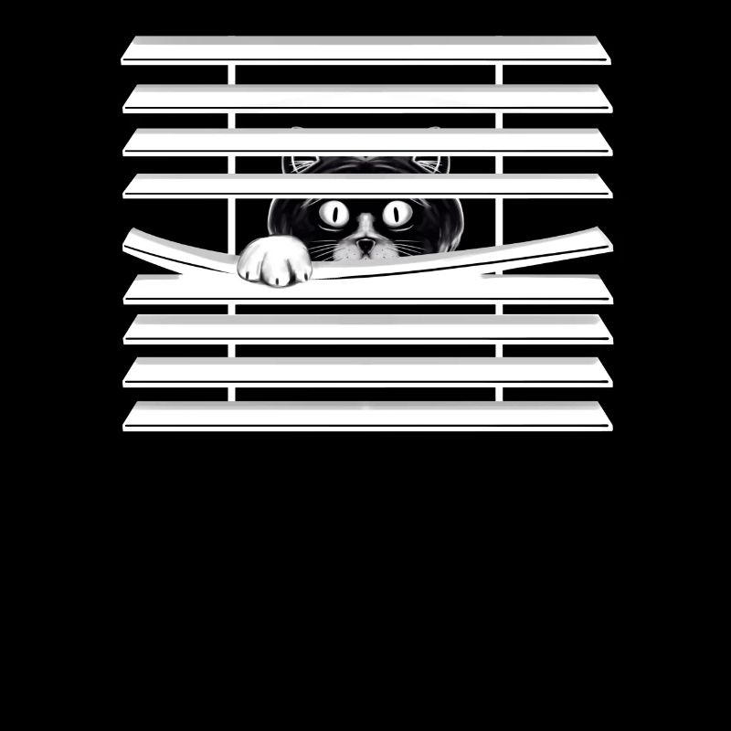 Tshirt Curious Cat Chat Noir Drôle