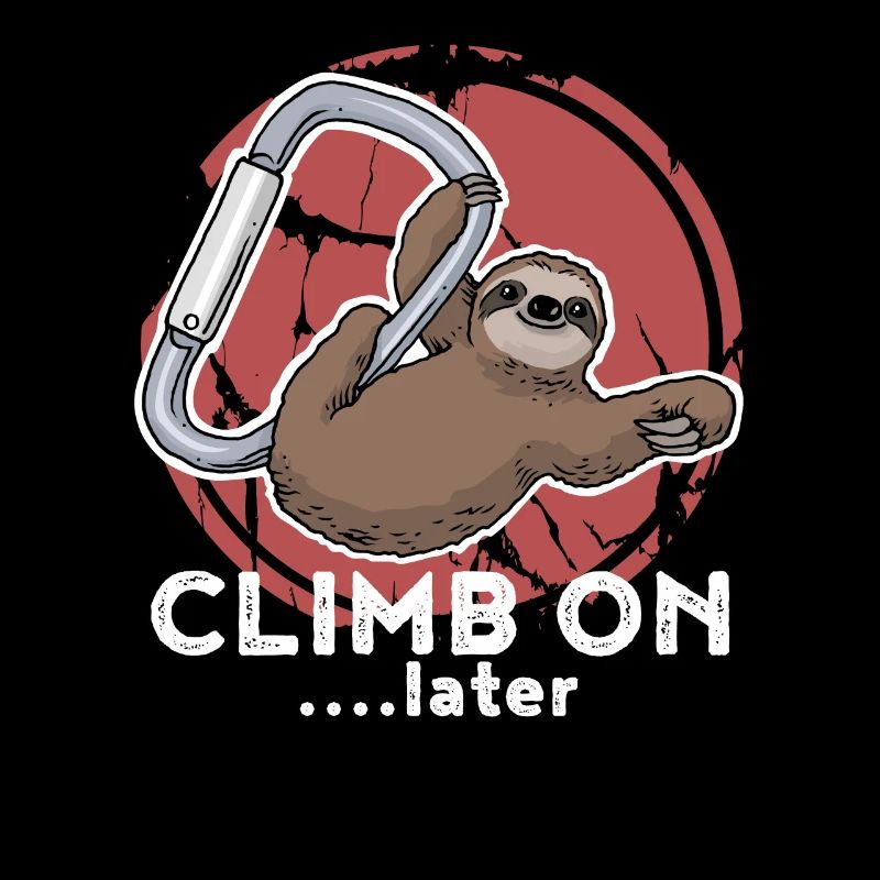 Climbing sloth on carabiner climber gift