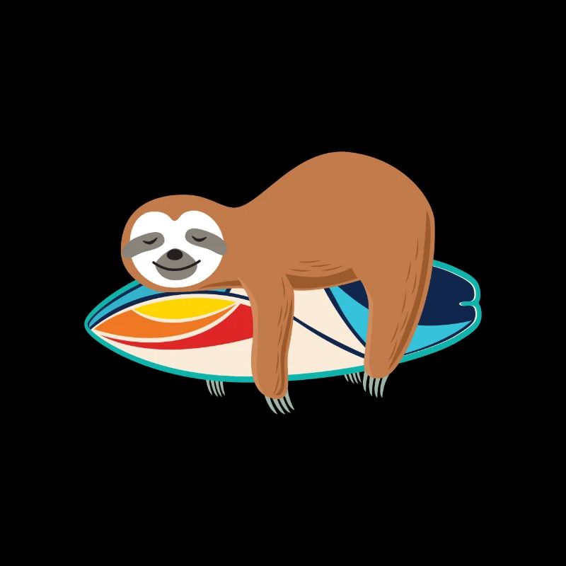 Surf sloth surfing surfboard gift