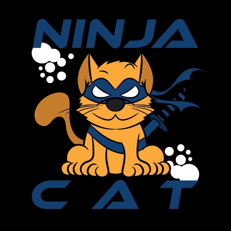 "Ninja Cat Warrior" ninjainspired tee made for