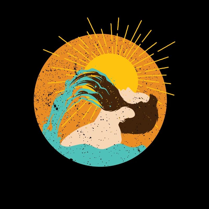 Bart Bartträger Vollbart Wasser Retro Hipster