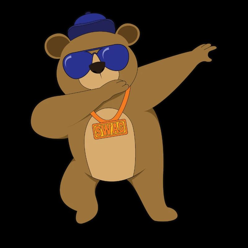 Dabbing animals cool gangster bear