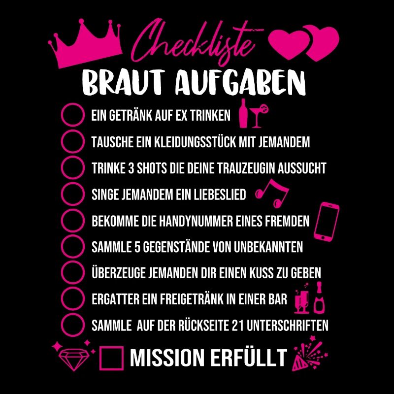 JGA Spiel Mutprobe Junggesellinnenabend Braut Game