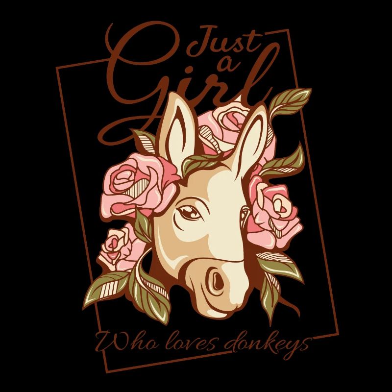 Esel Maultier Muli Blumen Mädchen Burro Geschenk