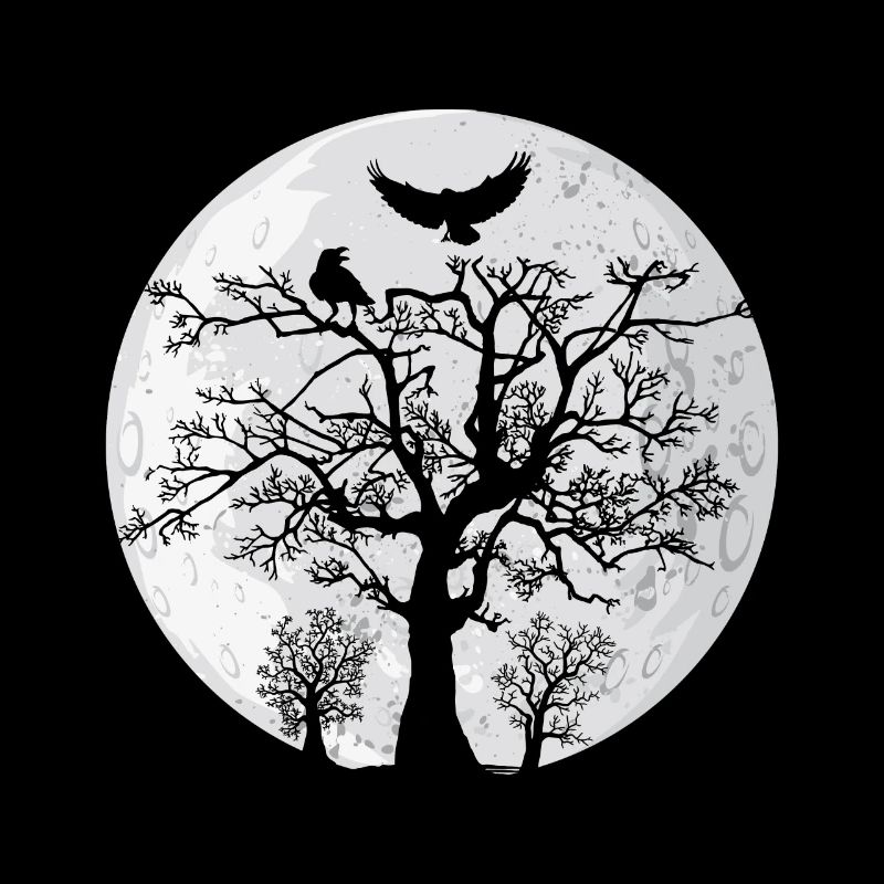 World ash tree with two ravens