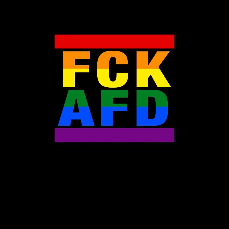 FCK AFD in rainbow colors - against right