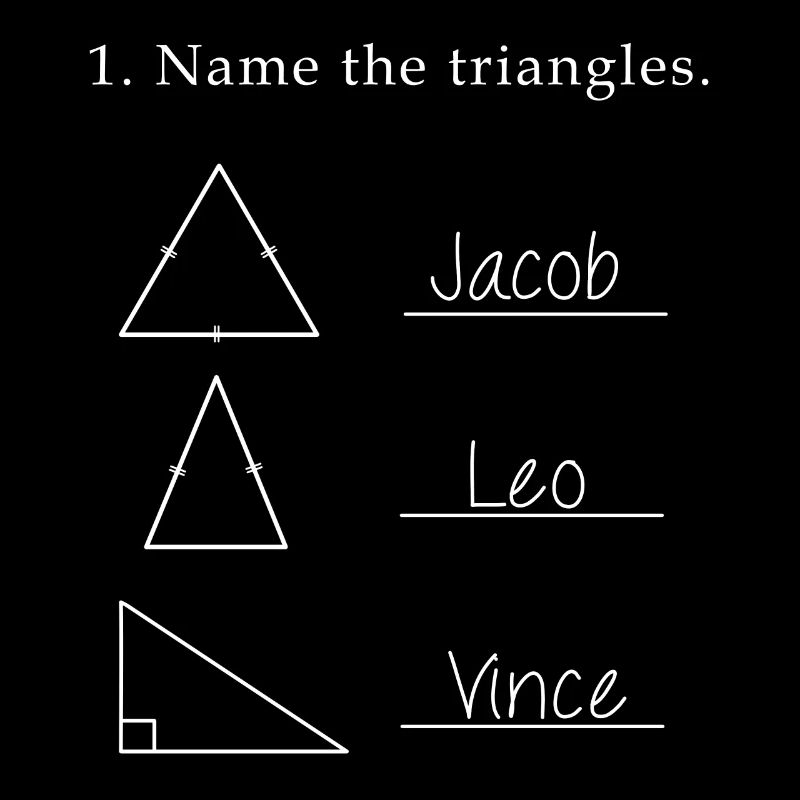 Nommez les triangles, les mathématiques, les sciences et la conception de l'école