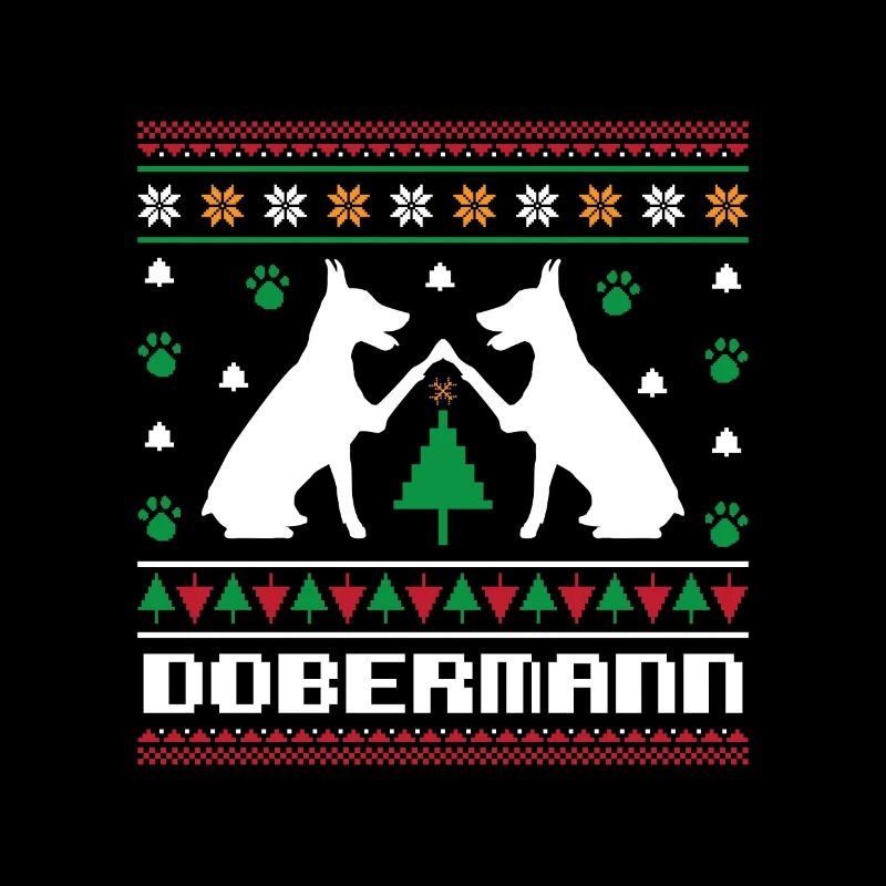 Modèle de tricot de Noël Doberman Noël laid