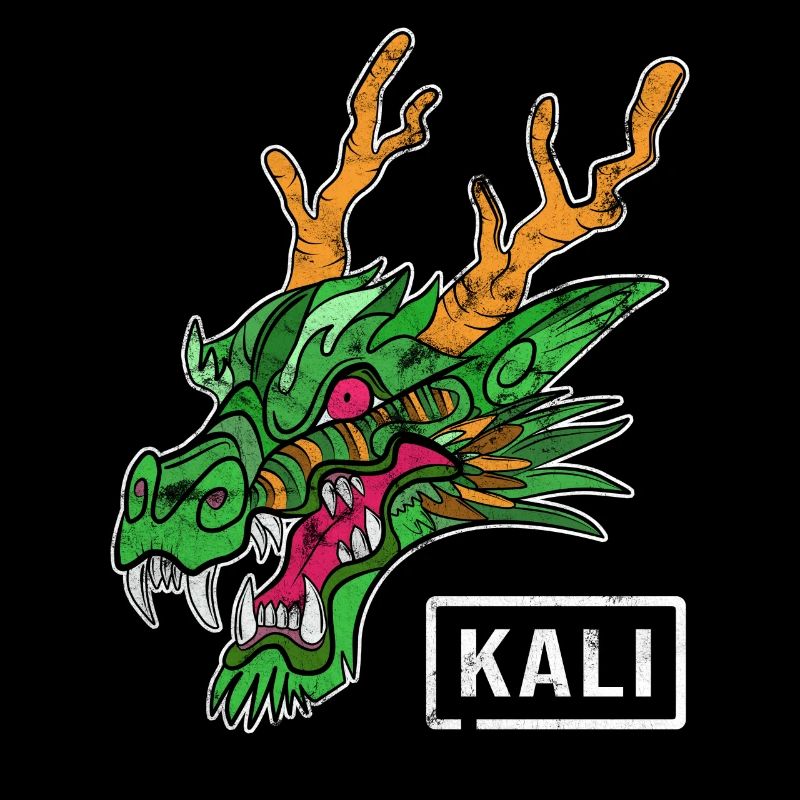 Kali Linux Computer Administrator Tux Drachen Kopf