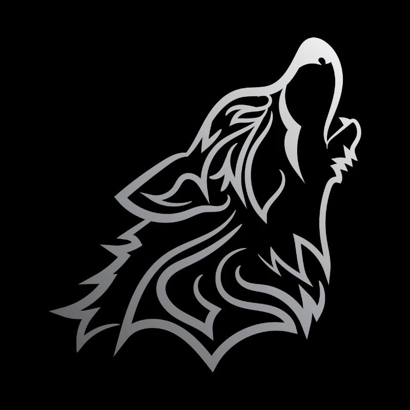 Hurlant Wolf - Drôle Graphique Silvered Wolf Design
