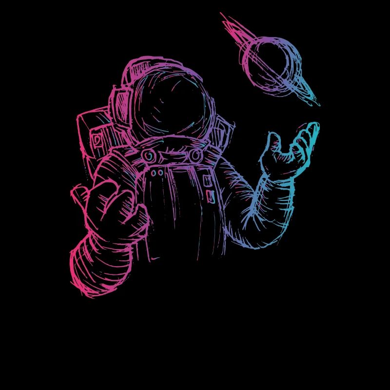 Retro astronaut in the universe