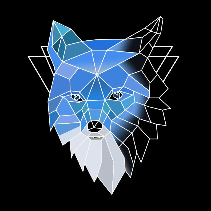 Blauer Polygon Wolf