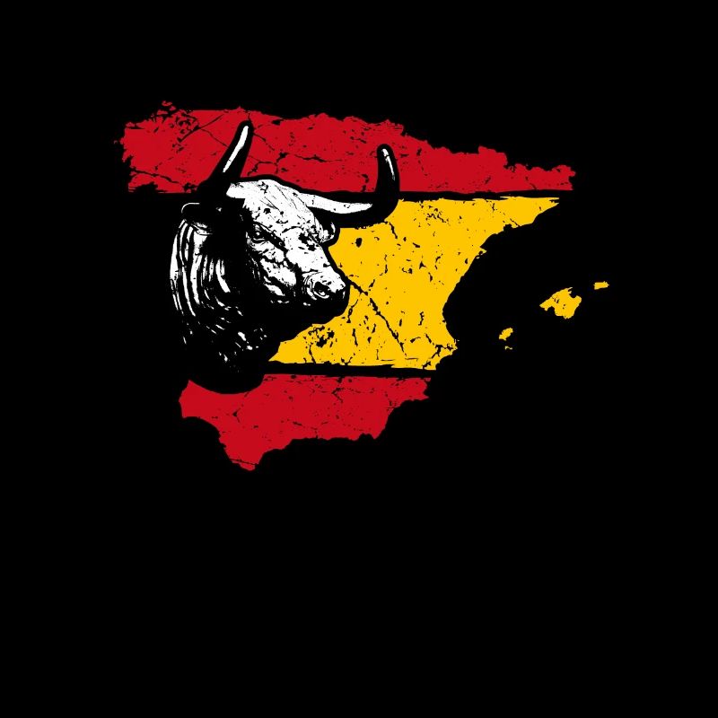 Drapeau Espagne avec taureau