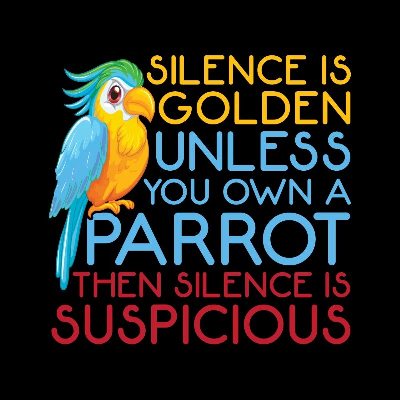Le silence graphique drôle de perroquet est un oiseau d'or