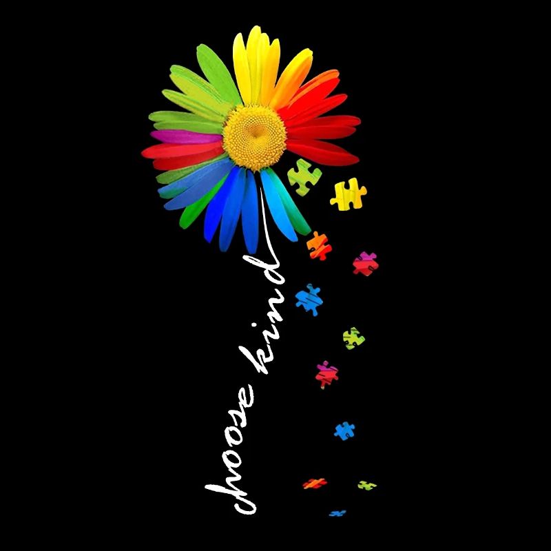 Choose Kind Rainbow Daisy Autism Awareness Support