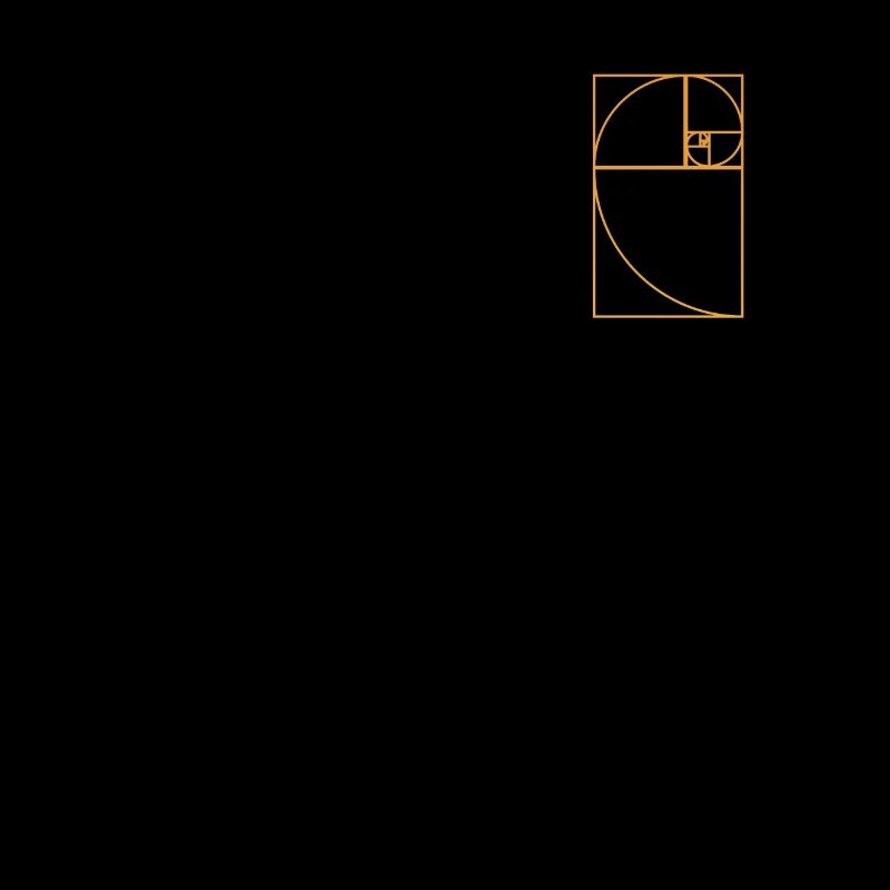 Section dorée en spirale de Fibonacci