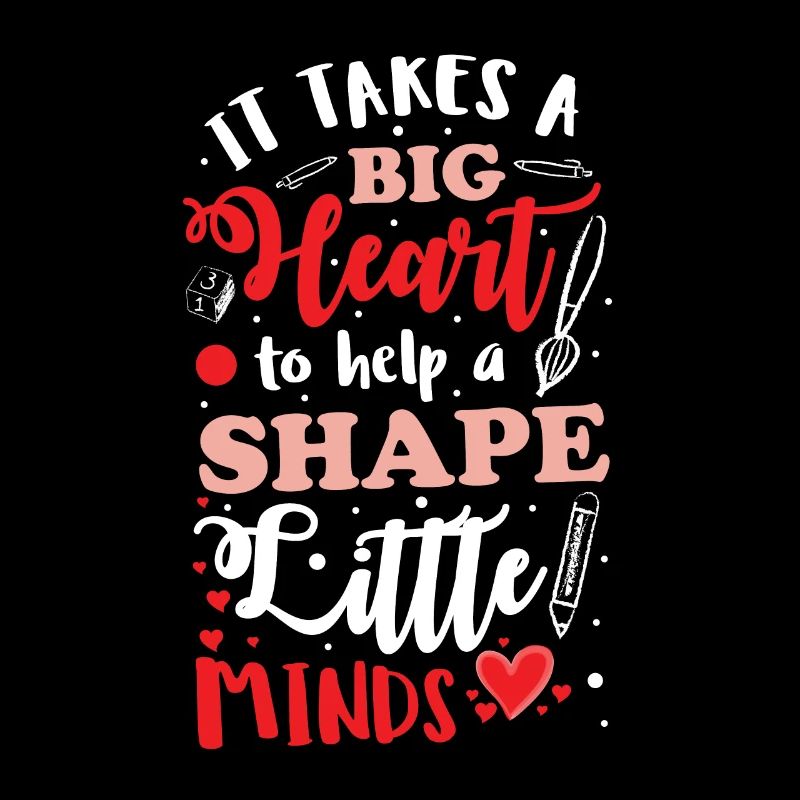 Enseignant forme de petits coeurs