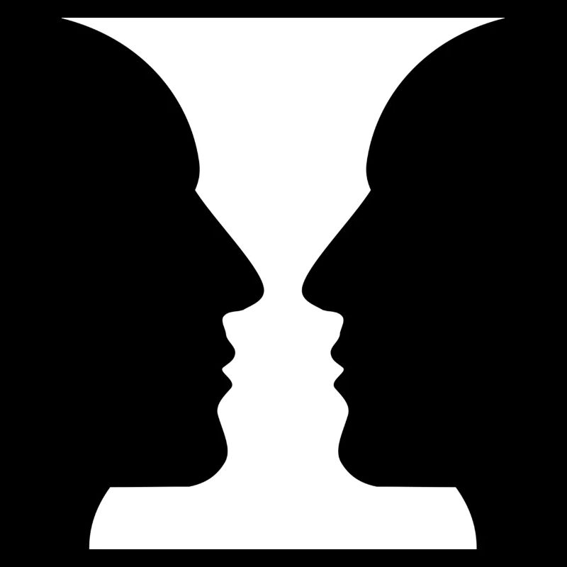 Köpfe oder Vase Optische Täuschung