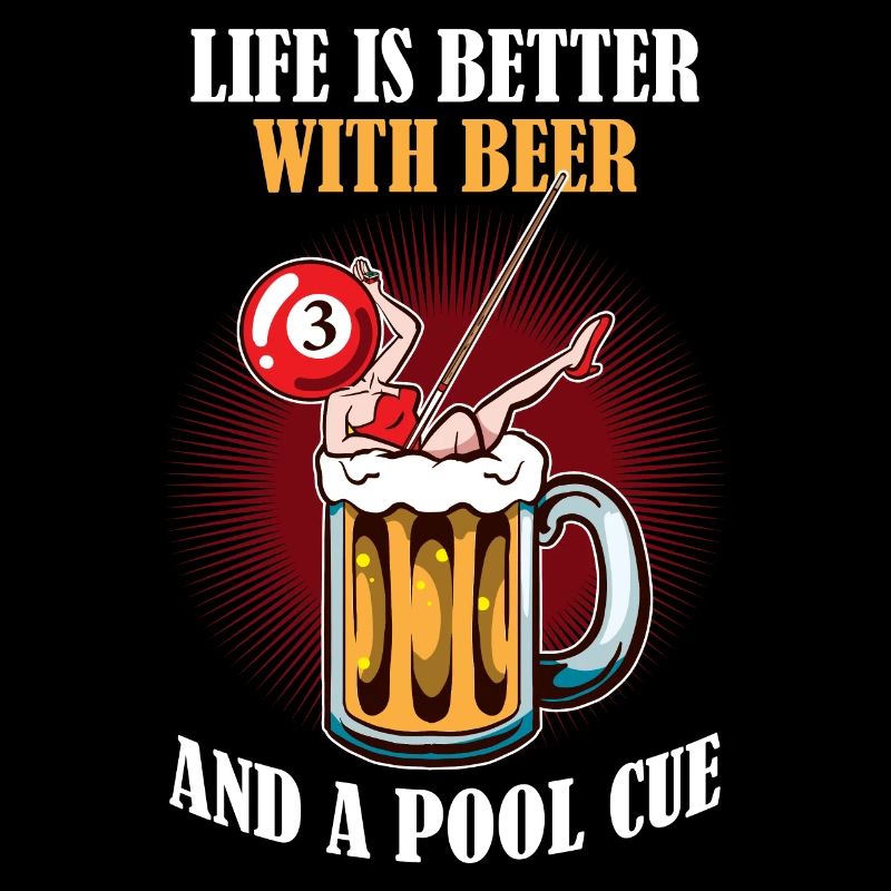 Bière et un cadeau de billard de queue de piscine