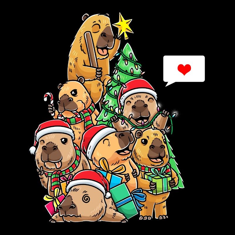 Capybara Noël Drôle Noël