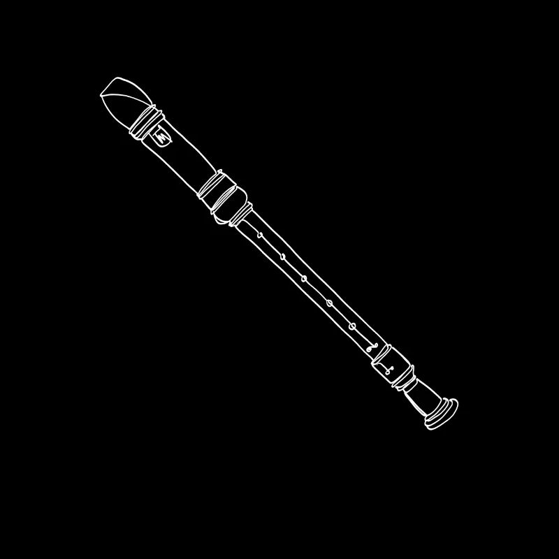 Recorder Oneline Art - Recorder Instrument