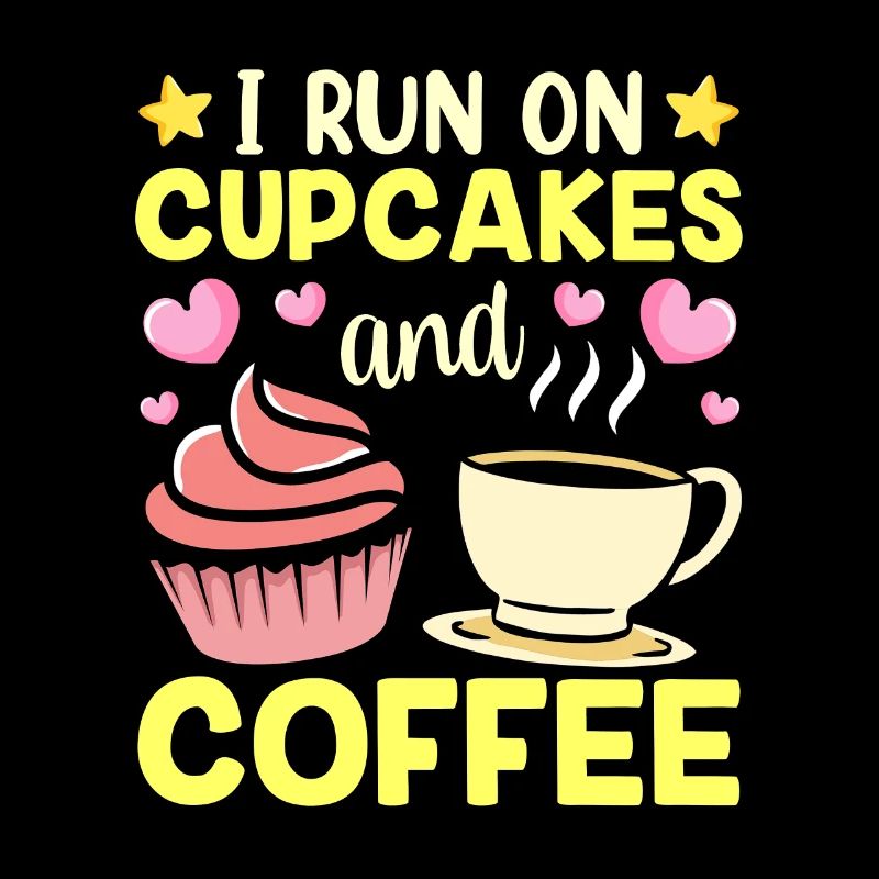 Je marche sur des cupcakes et des cupcakes au café en mangeant