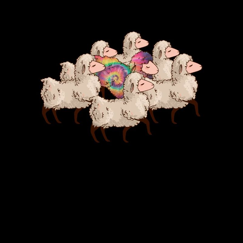 Regenbogen Schaf in Herde - Hippie Kostüm Tie Dye