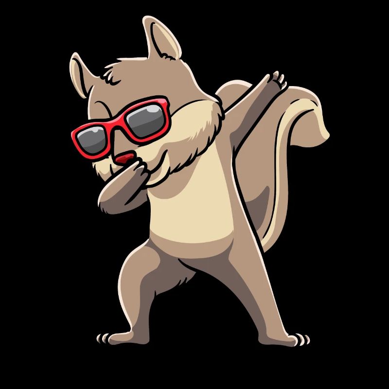 Prancing squirrel with sunglasses rodent