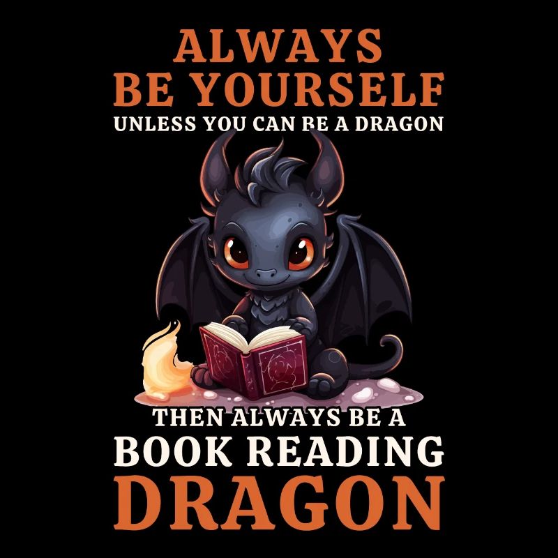 Always Be Yourself: Bücher lesen Schwarzer Drachen