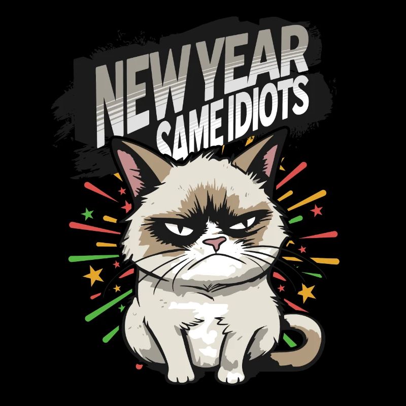 Same Idiots - Pyjama Bonne Année Chat en Colère