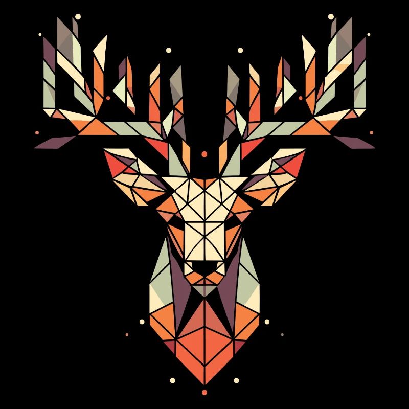 Bois de cerf vecteur polygone logo