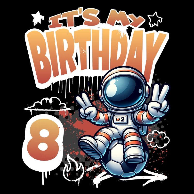 Fußball Astronaut 8. Geburtstag