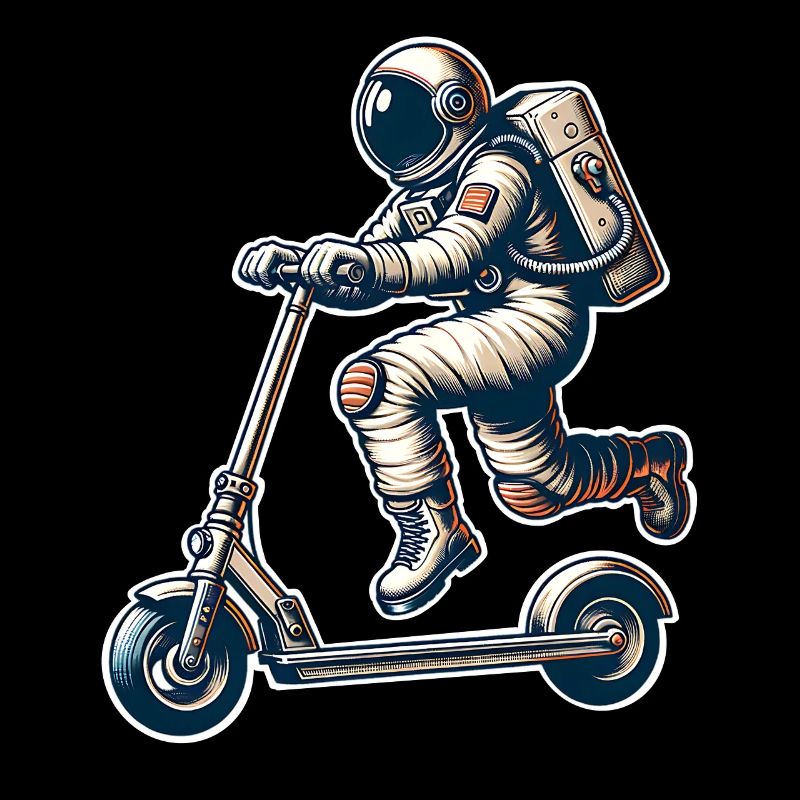 E-Scooter E-Roller Tretroller Astronaut