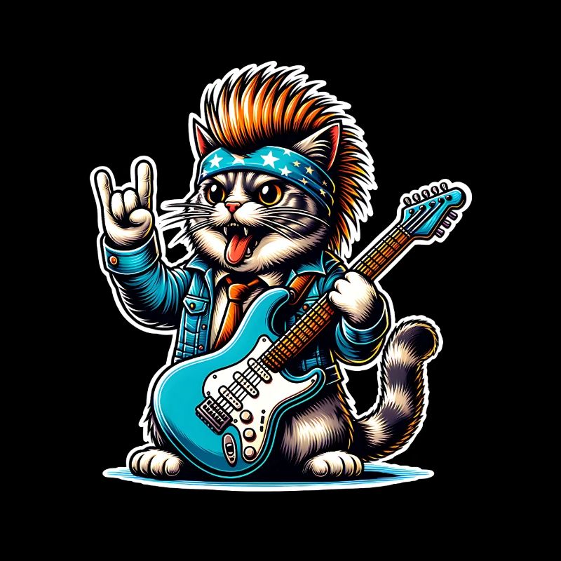 Cat Guitariste de Rock and Roll