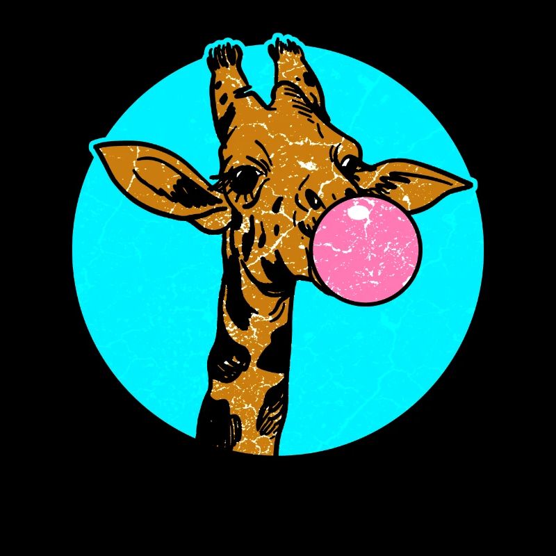 Funny girafe avec bubble-gum