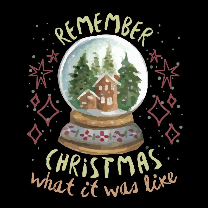 Christmas, nostalgic saying with snow globe