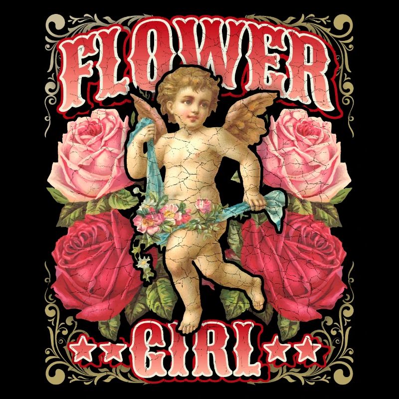 Engel-Putto mit Vintage-Rosen, Nostalgie-Scrapbook