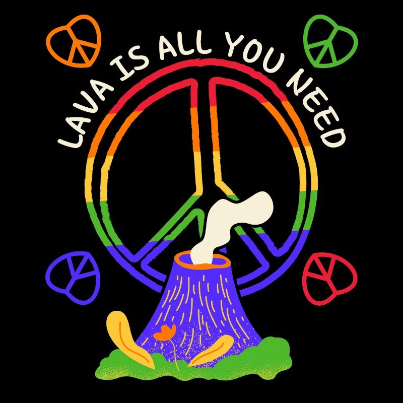 Frieden-Symbol, Friedenszeichen mit Vulkan, Pun