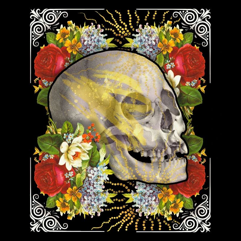 Skull skull skull with vintage roses