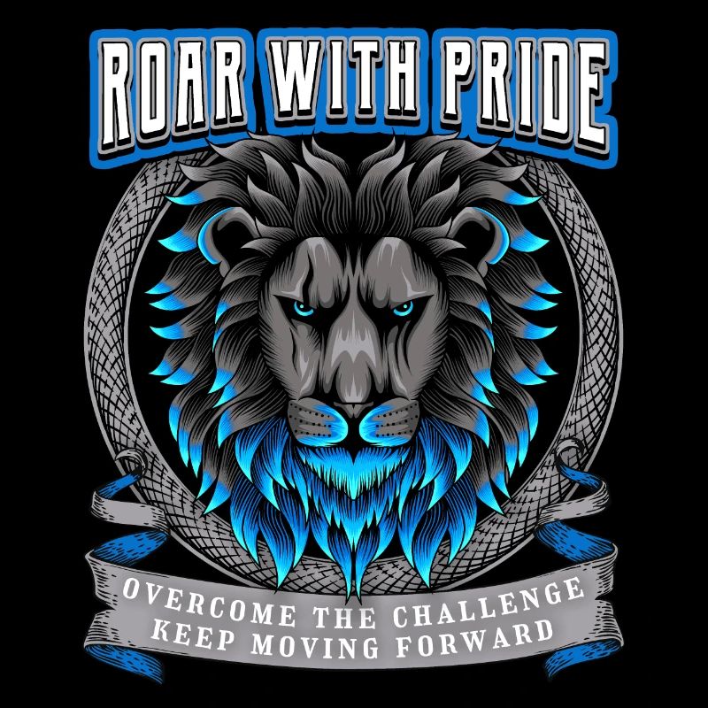 Lion Saying Roar with Pride, Lion Head