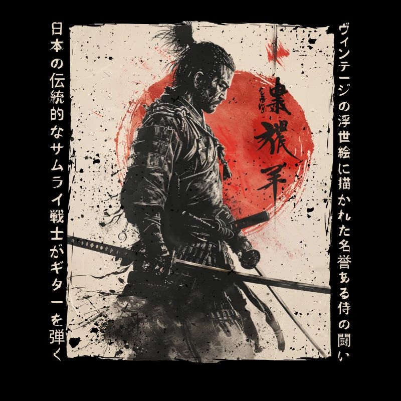Samurai Fighter - Illustration japonaise Ukiyo-e