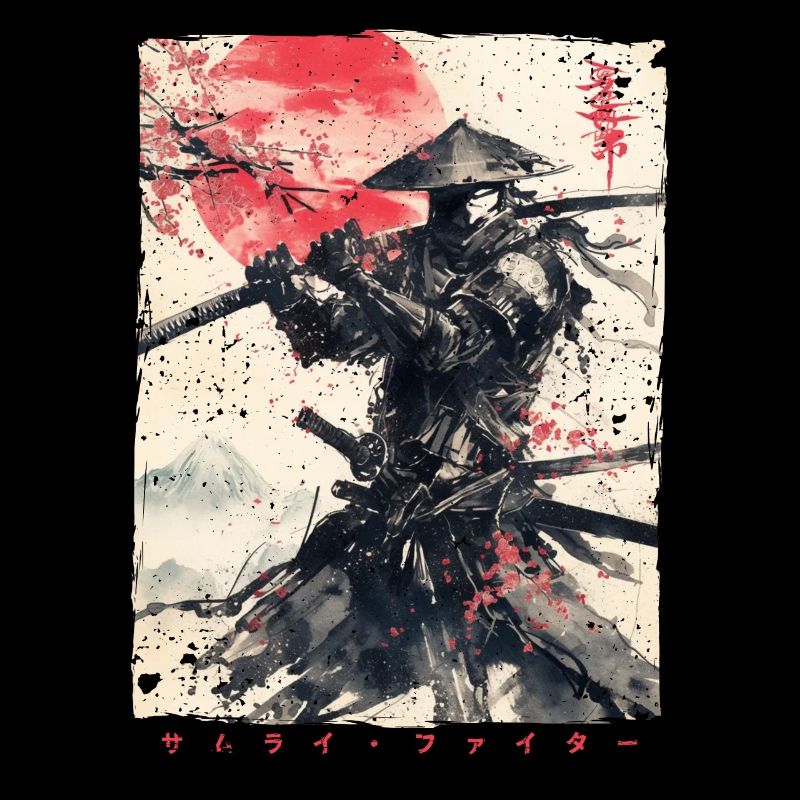 Samurai Fighter - Illustration japonaise Ukiyo-e