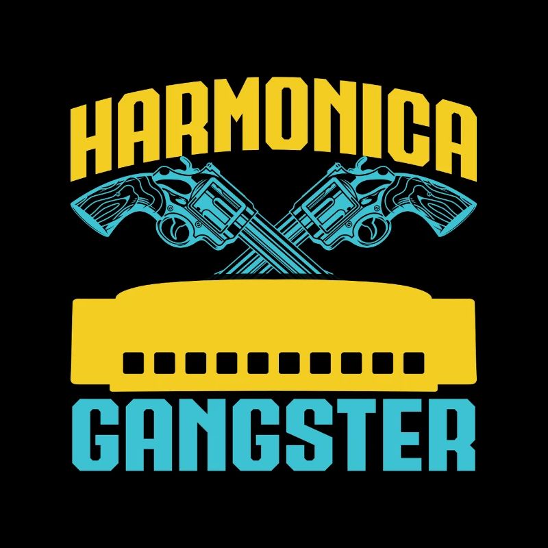 Funny Harmonica Player Gangster Harmonica