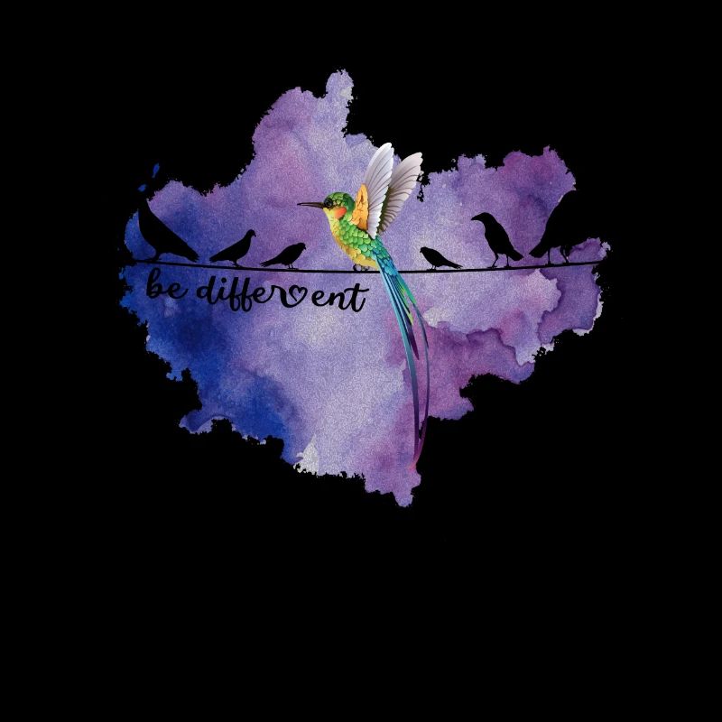 Be Different Süßes Vogel Colibri Sei Anders Spruch